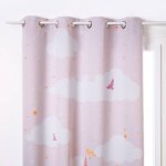 Rideau occultant enfant  chteau  135x260cm rose clair - atmosphera createur d'interieur - rose