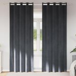 Rideaux occultants avec ?illets 2 pcs en velours gris clair