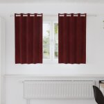 Rideaux occultants � ?illets rouge bordeaux 2 pcs 141 x 143 cm - polyester mat style chic