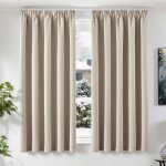 Rideau occultant isolant thermique - jozsi - 2 pi�ces beige 140x175 cm rideaux avec galon fronceur isolant ...