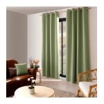 Rideau occultant et isolant uni olive - taille: 140x240cm - coloris: vert olive Rideau occultant et isolant uni olive - taille: 140x240cm - coloris: vert olive
