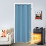 Rideaux occultants a oeillets avec tige bleu 86x203 cm rideau de porte 100% polyester occultation lavable ... Rideaux occultants a oeillets avec tige bleu 86x203 cm rideau de porte 100% polyester occultation lavable ...