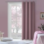 Rideau occultant thermique - jozsi - 1 pi�ce 140x225 cm rose poudr� phonique isolant thermique � ?illets ...