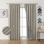 Rideau occultant thermique en lin - zuuko - 132x214 cm - 2 pi�ces - galon fronceur - 100% occultant