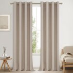 Rideau occultant thermique - zuuko - lin naturel - 140x245 cm - lot de 2 - 100% occultant - anti froid ...