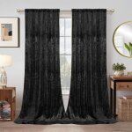 Rideaux occultant velours lot de 2 132x244cm rideaux salon damas floral thermique isolant anti chaud ... Rideaux occultant velours lot de 2 132x244cm rideaux salon damas floral thermique isolant anti chaud ...