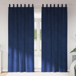 Rideaux occultants - velours bleu marine - 140 x 260 cm - style chic - lavable en machine