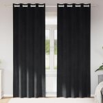 Rideaux occultants - velours noir - 2 pcs - 140 x 260 cm - ?illets - int�rieur