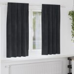 Rideaux occultants - velours noir - 2 pi�ces - isolation thermique - protection uv