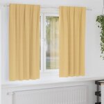 Rideaux occultants - vidaxl - 2 pcs (175 x 140 cm) - beige - occultation 80?90% - tissage triple