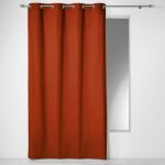 Rideau  ?illets 140 x 240 cm coton uni panama terracotta - orange - uni - ?illets - 140 x 240 cm