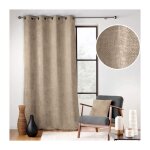Rideau tamisant velours chenille 140 x 260 cm - sable - ?illets m�talliques - douceur dint�rieur