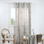 Rideau � oeillets style campagne ecru 140x260 cm