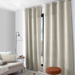 Rideau � oeillets en velours chenill� naturel 140x240 cm