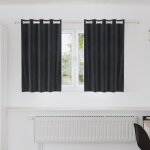 Rideaux opaques - velours gris fonc� - 140x140 cm - ?illets - style contemporain