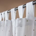 Rideau � passants �toiles en gaze de coton blanc 140x240 cm