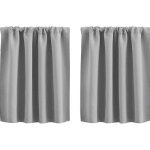 Rideaux petite fen�tre 2 pi�ces 76x92cm polyester gris occultant chambre cuisine camping - car placard ...