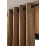 Rideau petite hauteur 140 x 180 cm ? occultant doubl� polaire ? bjorn camel