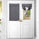 Rideau porte adhsif occultants 66x102cm grisisolation phonique & thermique noirceur sans perage - facile ...