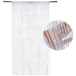 Rideau de porte anti - insectes 99x199cm perles cristal avec franges d�coration int�rieure �l�gante et ...