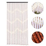 Rideau de porte en bois et bambou vague - 27 fils - fait  la main - 90 x 175cm - dco de chambre de ...