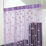 Rideau de porte - cuneary - 1 x 2 m - violet clair - roses - synth�tique