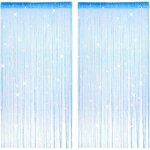 Rideau porte � fils perles 2 pi�ces 100x200cm bleu anti - mouches et d�coratif lavable pour int�rieur ...