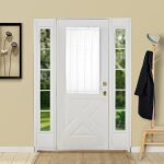 Rideau de porte voilage blanc large 132x102cm avec passe tringle doubleprivacy maxilivr� avec 2 tiges ...