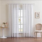 Rideaux rustiques au crochet pour salon rideau en dentelle tricot�e farmhouse hollow blanc140x220cm