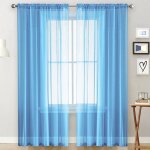 Rideaux sheer salon - 2 panneaux 100x130cm bleu - semi - transparent chambre