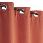 Rideau thermique effet bross� avec doublure polaire 140x240cm pr�t a poser � ?illets brique dylrev