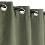 Rideau thermique effet brossé avec doublure polaire 140x240cm prêt a poser à ?illets kaki dylrev Rideau thermique effet brossé avec doublure polaire 140x240cm prêt a poser à ?illets kaki dylrev
