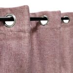 Rideau thermique effet lin chin doubl polaire ton sur ton  ?illets bordeaux - 135x240cm prt a poser ...