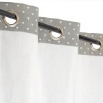 Rideau en toile imprim�e c?ur gris 140x240cm avec ?illets pour d�coration �l�gante