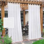 Rideaux transparents blancs pour terrasse brise - vue imperm�able lumi�re filtr�e avec attaches autocollantes ...