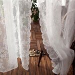 Rideaux en tulle et dentelle rideaux semi - transparents blancs brod�s pour chambre � coucher et salon ...