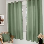 Rideau uni � oeillets vert 140x180 cm
