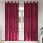 Rideaux en velours 2 pcs avec ?illets bordeaux 245x140 cm