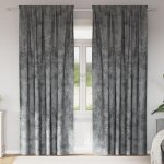 Rideaux en velours 2 pcs avec ?illets gris 260x140 cm