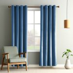 Rideaux de velours lot de 2 rideau salon occultant - 132x213cm - bleu ciel - draperies thermique pour ...