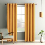 Rideaux de velours lot de 2 rideau salon occultant - 132x213cm - jaune - draperies thermique pour chambre ...