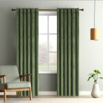 Rideaux de velours lot de 2 rideau salon occultant - 132x213cm - vert olive - draperies thermique pour ...