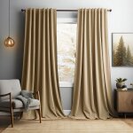 Rideaux de velours lot de 2 rideau salon occultant - 132x305cm - ambre - draperies thermique pour chambre ...