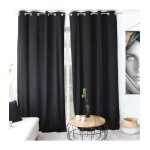 Rideau velours câlin 100% polyester - taille: 140x260cm - coloris: noir Rideau velours câlin 100% polyester - taille: 140x260cm - coloris: noir