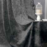 Rideau velours damas floral gris lot de 2 occultant rideaux Épaissir thermique pour chambre salon décoratifs ... Rideau velours damas floral gris lot de 2 occultant rideaux Épaissir thermique pour chambre salon décoratifs ...