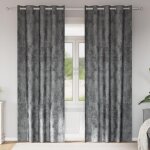 Rideaux en velours - gris - 245x140 cm - ?illets - tamisant