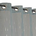 Rideau voilage argent� goutte deau � ?illets 140x240cm - pr�t � poser en gris bleu
