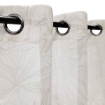 Rideau voilage bicolore imprim� palmier 140x240cm beige avec ?illets - dylrev