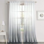 Rideaux voilages blanc gris ombre sheer d�grad� oeillets sheer �l�gant fen�tre d�cor voile salon balcon ...