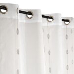 Rideau voilage brod� argent� � ?illets 140x240cm - �l�gance et modernit� - dylrev